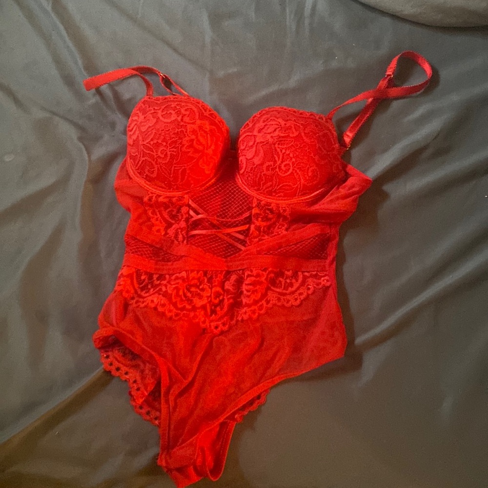 cute red lace body suit!